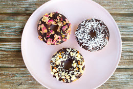 Vegan Baked Vanilla and Chocolate Donuts